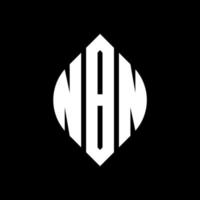 Diseño de logotipo de letra circular nbn con forma de círculo y elipse. nbn letras elipses con estilo tipográfico. las tres iniciales forman un logo circular. nbn círculo emblema resumen monograma letra marca vector. vector