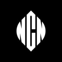 NCN circle letter logo design with circle and ellipse shape. NCN ellipse letters with typographic style. The three initials form a circle logo. NCN Circle Emblem Abstract Monogram Letter Mark Vector. vector