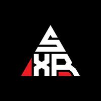 SXR triangle letter logo design with triangle shape. SXR triangle logo design monogram. SXR triangle vector logo template with red color. SXR triangular logo Simple, Elegant, and Luxurious Logo.