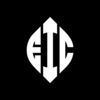 diseño de logotipo de letra de círculo eic con forma de círculo y elipse. letras de elipse eic con estilo tipográfico. las tres iniciales forman un logo circular. vector de marca de letra de monograma abstracto del emblema del círculo eic.