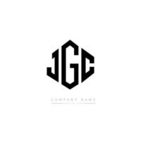 JGC letter logo design with polygon shape. JGC polygon and cube shape logo design. JGC hexagon vector logo template white and black colors. JGC monogram, business and real estate logo.