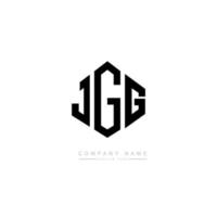 JGG letter logo design with polygon shape. JGG polygon and cube shape logo design. JGG hexagon vector logo template white and black colors. JGG monogram, business and real estate logo.