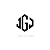 JGJ letter logo design with polygon shape. JGJ polygon and cube shape logo design. JGJ hexagon vector logo template white and black colors. JGJ monogram, business and real estate logo.