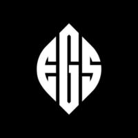 EGS circle letter logo design with circle and ellipse shape. EGS ellipse letters with typographic style. The three initials form a circle logo. EGS Circle Emblem Abstract Monogram Letter Mark Vector. vector