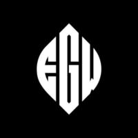 EGW circle letter logo design with circle and ellipse shape. EGW ellipse letters with typographic style. The three initials form a circle logo. EGW Circle Emblem Abstract Monogram Letter Mark Vector. vector