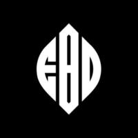 EBD circle letter logo design with circle and ellipse shape. EBD ellipse letters with typographic style. The three initials form a circle logo. EBD Circle Emblem Abstract Monogram Letter Mark Vector. vector