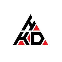 diseño de logotipo de letra triangular hkd con forma de triángulo. monograma de diseño de logotipo de triángulo hkd. plantilla de logotipo de vector de triángulo hkd con color rojo. logo triangular hkd logo simple, elegante y lujoso.