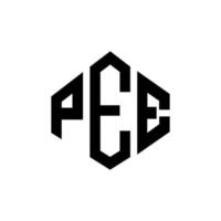 diseño de logotipo de letra pee con forma de polígono. diseño de logotipo de forma de polígono y cubo de pee. Pee hexágono vector logo plantilla colores blanco y negro. monograma de pee, logo de negocios y bienes raíces.