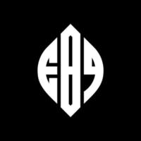 EBQ circle letter logo design with circle and ellipse shape. EBQ ellipse letters with typographic style. The three initials form a circle logo. EBQ Circle Emblem Abstract Monogram Letter Mark Vector. vector