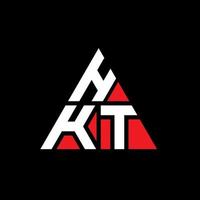 diseño de logotipo de letra triangular hkt con forma de triángulo. monograma de diseño de logotipo de triángulo hkt. plantilla de logotipo de vector de triángulo hkt con color rojo. logo triangular hkt logo simple, elegante y lujoso.