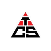 diseño de logotipo de letra triangular tcs con forma de triángulo. monograma de diseño de logotipo de triángulo tcs. plantilla de logotipo de vector de triángulo tcs con color rojo. logotipo triangular tcs logotipo simple, elegante y lujoso.