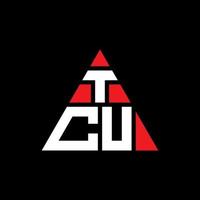 diseño de logotipo de letra triangular tcu con forma de triángulo. monograma de diseño de logotipo de triángulo tcu. plantilla de logotipo de vector de triángulo tcu con color rojo. logotipo triangular tcu logotipo simple, elegante y lujoso.