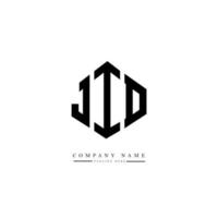 JID letter logo design with polygon shape. JID polygon and cube shape logo design. JID hexagon vector logo template white and black colors. JID monogram, business and real estate logo.