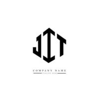 diseño de logotipo de letra jit con forma de polígono. diseño de logotipo en forma de cubo y polígono jit. jit hexagon vector logo plantilla colores blanco y negro. monograma jit, logotipo empresarial y inmobiliario.