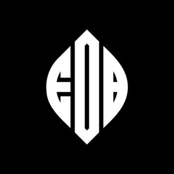 EDB circle letter logo design with circle and ellipse shape. EDB ellipse letters with typographic style. The three initials form a circle logo. EDB Circle Emblem Abstract Monogram Letter Mark Vector. vector