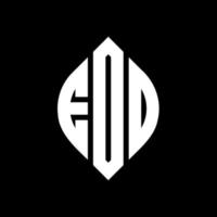 EDD circle letter logo design with circle and ellipse shape. EDD ellipse letters with typographic style. The three initials form a circle logo. EDD Circle Emblem Abstract Monogram Letter Mark Vector. vector