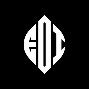 EDI circle letter logo design with circle and ellipse shape. EDI ellipse letters with typographic style. The three initials form a circle logo. EDI Circle Emblem Abstract Monogram Letter Mark Vector. vector