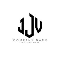 JJV letter logo design with polygon shape. JJV polygon and cube shape logo design. JJV hexagon vector logo template white and black colors. JJV monogram, business and real estate logo.