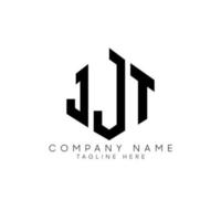 diseño de logotipo de letra jjt con forma de polígono. jjt polígono y diseño de logotipo en forma de cubo. jjt hexágono vector logo plantilla colores blanco y negro. monograma jjt, logotipo comercial e inmobiliario.