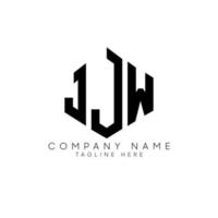 JJW letter logo design with polygon shape. JJW polygon and cube shape logo design. JJW hexagon vector logo template white and black colors. JJW monogram, business and real estate logo.