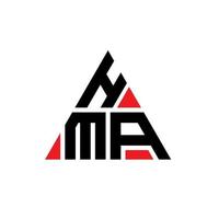 HMA triangle letter logo design with triangle shape. HMA triangle logo design monogram. HMA triangle vector logo template with red color. HMA triangular logo Simple, Elegant, and Luxurious Logo.