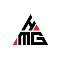 diseño de logotipo de letra de triángulo hmg con forma de triángulo. monograma de diseño de logotipo de triángulo hmg. plantilla de logotipo de vector de triángulo hmg con color rojo. logotipo triangular hmg logotipo simple, elegante y lujoso.