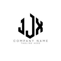 JJX letter logo design with polygon shape. JJX polygon and cube shape logo design. JJX hexagon vector logo template white and black colors. JJX monogram, business and real estate logo.