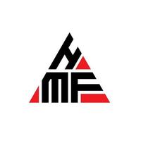 diseño de logotipo de letra de triángulo hmf con forma de triángulo. monograma de diseño de logotipo de triángulo hmf. plantilla de logotipo de vector de triángulo hmf con color rojo. logotipo triangular hmf logotipo simple, elegante y lujoso.