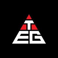 diseño de logotipo de letra triangular teg con forma de triángulo. monograma de diseño de logotipo de triángulo teg. plantilla de logotipo de vector de triángulo teg con color rojo. logotipo triangular teg logotipo simple, elegante y lujoso.