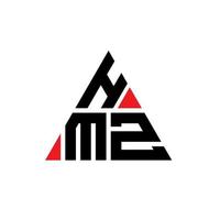 diseño de logotipo de letra triangular hmz con forma de triángulo. monograma de diseño del logotipo del triángulo hmz. plantilla de logotipo de vector de triángulo hmz con color rojo. logo triangular hmz logo simple, elegante y lujoso.