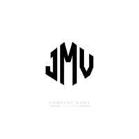 diseño de logotipo de letra jmv con forma de polígono. jmv polígono y diseño de logotipo en forma de cubo. jmv hexágono vector logo plantilla colores blanco y negro. Monograma jmv, logotipo empresarial y inmobiliario.
