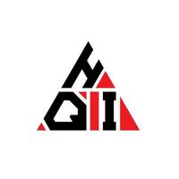 HQI triangle letter logo design with triangle shape. HQI triangle logo design monogram. HQI triangle vector logo template with red color. HQI triangular logo Simple, Elegant, and Luxurious Logo.