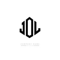 JOL letter logo design with polygon shape. JOL polygon and cube shape logo design. JOL hexagon vector logo template white and black colors. JOL monogram, business and real estate logo.