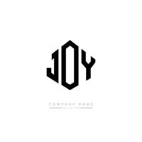 JOY letter logo design with polygon shape. JOY polygon and cube shape logo design. JOY hexagon vector logo template white and black colors. JOY monogram, business and real estate logo.