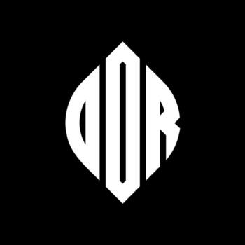 ODR circle letter logo design with circle and ellipse shape. ODR ellipse letters with typographic style. The three initials form a circle logo. ODR Circle Emblem Abstract Monogram Letter Mark Vector. vector