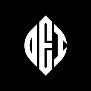 diseño de logotipo de letra de círculo oei con forma de círculo y elipse. oei letras elipses con estilo tipográfico. las tres iniciales forman un logo circular. vector de marca de letra de monograma abstracto del emblema del círculo oei.