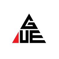 GUE triangle letter logo design with triangle shape. GUE triangle logo design monogram. GUE triangle vector logo template with red color. GUE triangular logo Simple, Elegant, and Luxurious Logo.