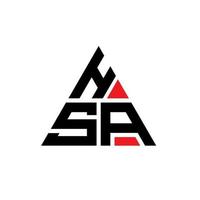 HSA triangle letter logo design with triangle shape. HSA triangle logo design monogram. HSA triangle vector logo template with red color. HSA triangular logo Simple, Elegant, and Luxurious Logo.