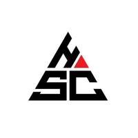 diseño de logotipo de letra triangular hsc con forma de triángulo. monograma de diseño del logotipo del triángulo hsc. plantilla de logotipo de vector de triángulo hsc con color rojo. logotipo triangular hsc logotipo simple, elegante y lujoso.