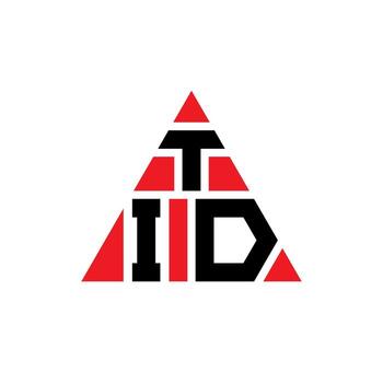 TID triangle letter logo design with triangle shape. TID triangle logo design monogram. TID triangle vector logo template with red color. TID triangular logo Simple, Elegant, and Luxurious Logo.