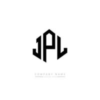 JPL letter logo design with polygon shape. JPL polygon and cube shape logo design. JPL hexagon vector logo template white and black colors. JPL monogram, business and real estate logo.