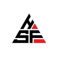 diseño de logotipo de letra triangular hsf con forma de triángulo. monograma de diseño de logotipo de triángulo hsf. plantilla de logotipo de vector de triángulo hsf con color rojo. logotipo triangular hsf logotipo simple, elegante y lujoso.
