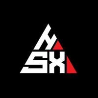 HSX triangle letter logo design with triangle shape. HSX triangle logo design monogram. HSX triangle vector logo template with red color. HSX triangular logo Simple, Elegant, and Luxurious Logo.
