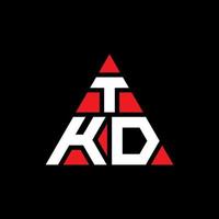 TKD triangle letter logo design with triangle shape. TKD triangle logo design monogram. TKD triangle vector logo template with red color. TKD triangular logo Simple, Elegant, and Luxurious Logo.