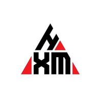 diseño de logotipo de letra triangular hxm con forma de triángulo. monograma de diseño de logotipo de triángulo hxm. plantilla de logotipo de vector de triángulo hxm con color rojo. logotipo triangular hxm logotipo simple, elegante y lujoso.