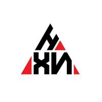 diseño de logotipo de letra triangular hxn con forma de triángulo. monograma de diseño del logotipo del triángulo hxn. plantilla de logotipo de vector de triángulo hxn con color rojo. logotipo triangular hxn logotipo simple, elegante y lujoso.