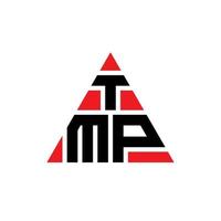 diseño de logotipo de letra de triángulo tmp con forma de triángulo. monograma de diseño del logotipo del triángulo tmp. plantilla de logotipo de vector de triángulo tmp con color rojo. logotipo triangular tmp logotipo simple, elegante y lujoso.