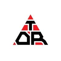 diseño de logotipo de letra tor triángulo con forma de triángulo. monograma de diseño del logotipo del triángulo tor. plantilla de logotipo de vector de triángulo tor con color rojo. logo triangular tor logo simple, elegante y lujoso.