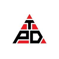 diseño de logotipo de letra triangular tpd con forma de triángulo. monograma de diseño de logotipo de triángulo tpd. plantilla de logotipo de vector de triángulo tpd con color rojo. logotipo triangular tpd logotipo simple, elegante y lujoso.