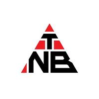 TNB triangle letter logo design with triangle shape. TNB triangle logo design monogram. TNB triangle vector logo template with red color. TNB triangular logo Simple, Elegant, and Luxurious Logo.